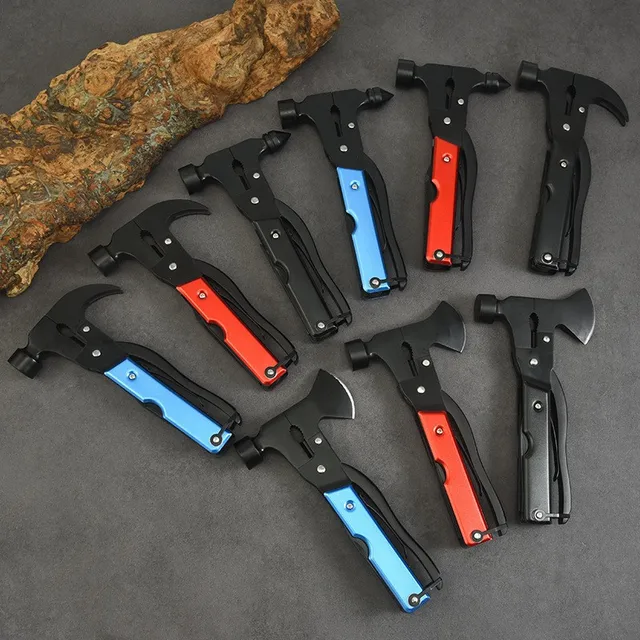 Factory Wholesale Stainless Steel Multi-Function Axe Hammer Portable Outdoor Car Tool Aluminum OEM Customizable Life-Saving Tool