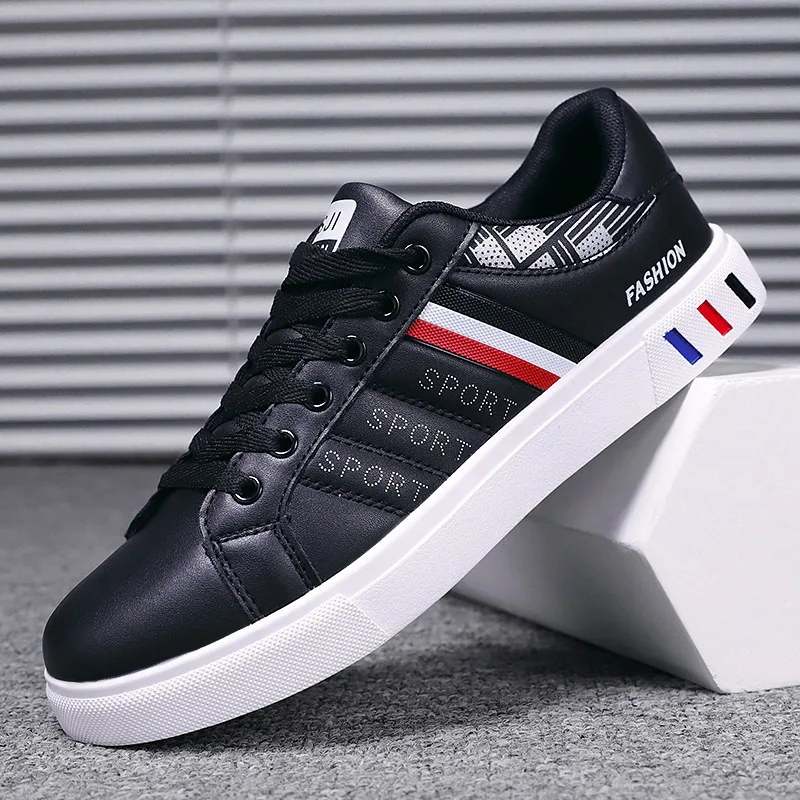 Shoes 2026 Men Casual Shoes Black PU Shoes and Sneakers
