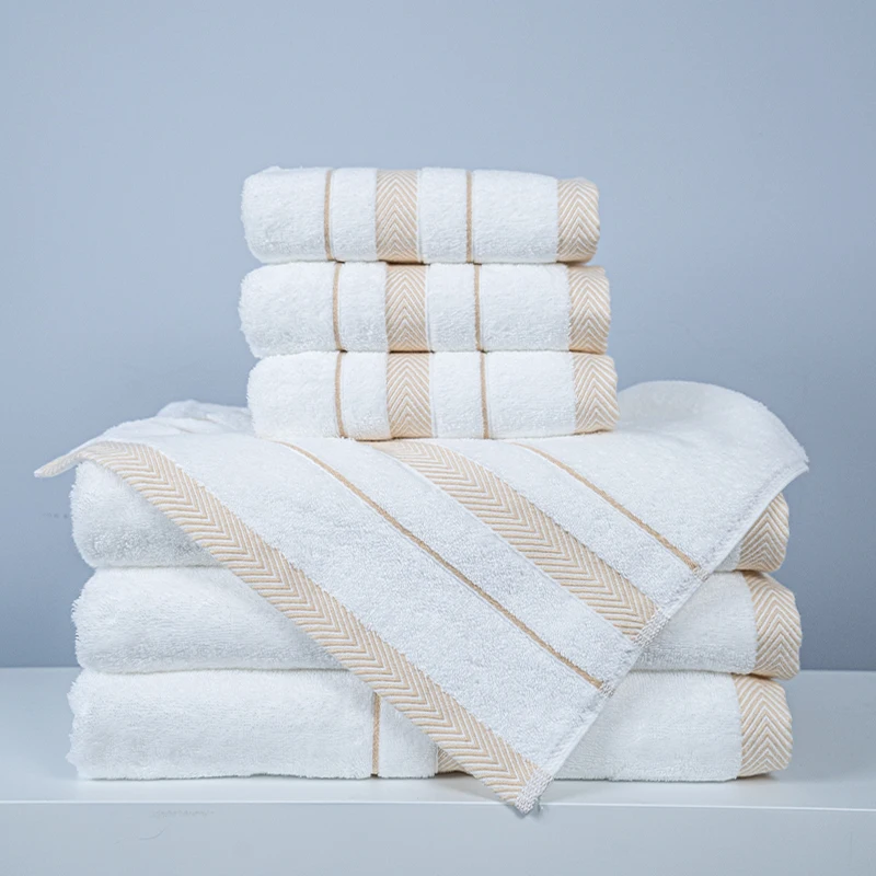 High Quality Egypt Cotton Satin Gear Bath Towel Set 100 Cotton Hotel