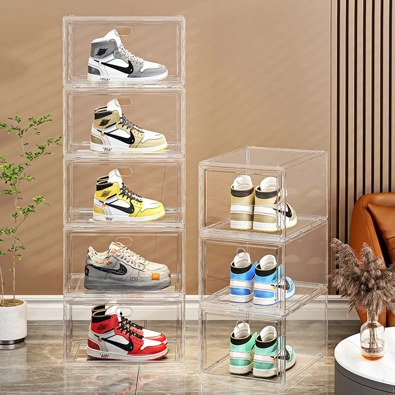 Plastic Sneaker Box - Custom Drop Front Stackable Clear Storage