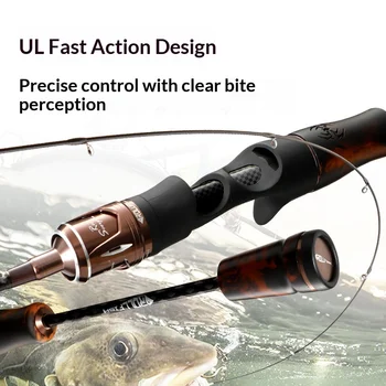 For Mandarinfish Spinning Rod Solid Wood Grip Carbon Tip Straight/Gun Handle Fast Action Lake Fishing – Rod – view 5