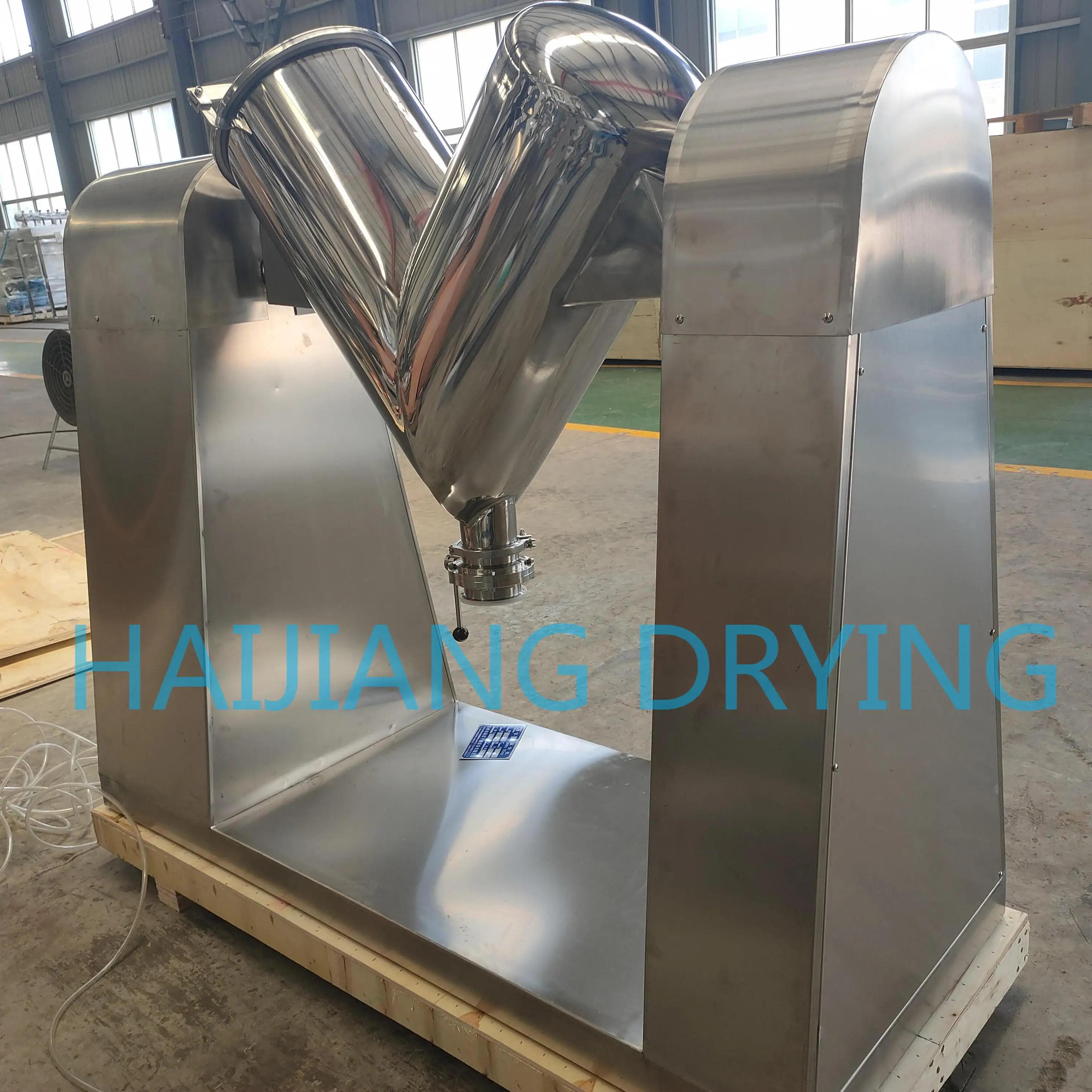 Hai Jiang Factory Made 30kg V Type Mixer V Type Cosmetic Mixer Juice Powder Mixer with Protective Fence
