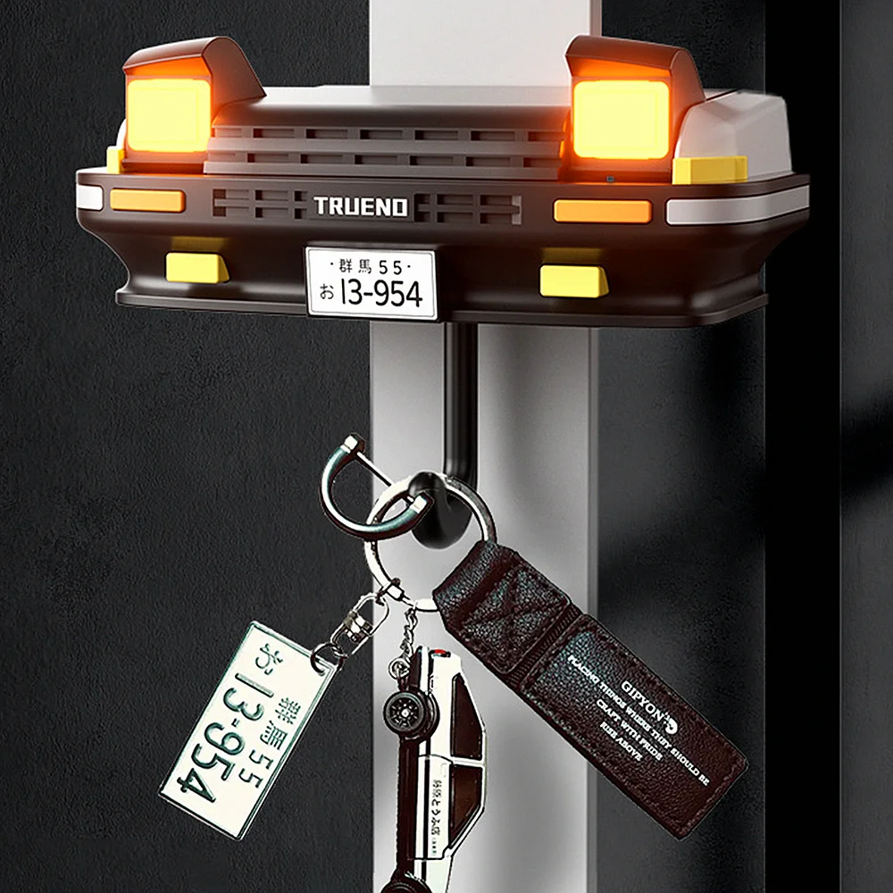 Funny Cute Lighting Key Holder with Pop up Open Headlights Vintage Style Wall Mounted Hook Key Chian Hooker