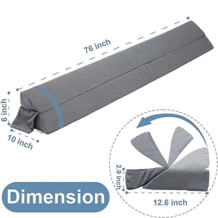 Adjustable Bed Headboard Wedge Pillow Bed Gap Filler For Mattress And