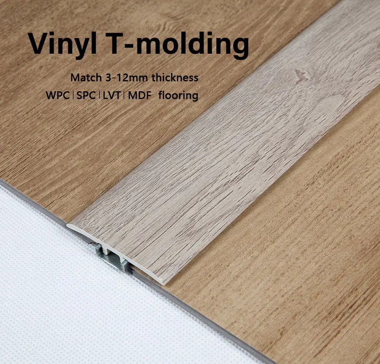 thumbnail image 2 of ZYXQQJ Cuttable Flooring Transition Strip, T Molding Threshold Strip, Self-Adhesive Floor Edging Trim Strip, PVC Floor Gap Connecting Strips(Red Oak Color 2 of 11