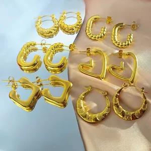 Personalized Stainless Steel Geometric Water Drop-shaped Earrings with Princess Cut Diamond Pearl Bezel Setting for Wedding