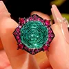 open size Black gold and green pearl ring