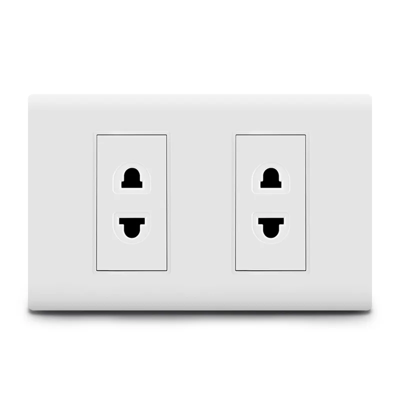 118 Type Us Standard Newest Design 1 Gang 1 Way With 2 Pin Socket Push Button Switch for Us Standard Light Switch Socket