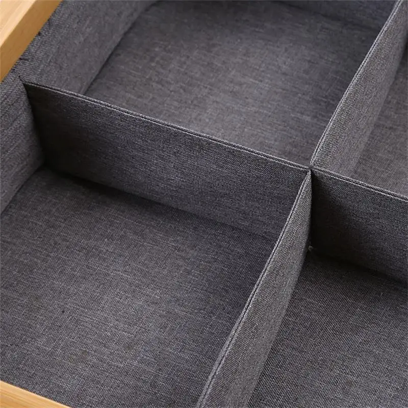 Bamboo And Cationic fabric Drawer Storage Organizer Underwear Gemstone Make Up Storage Box