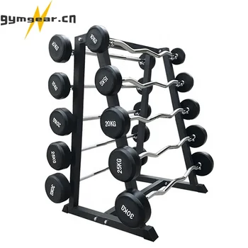 PARAGON FITNESS Fitness Equipment Different Weight Straight Ez Curl Rubber Fixed Barbell