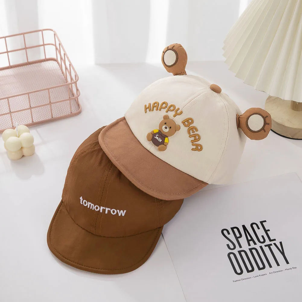 UV Protection Cute Cotton Summer Sun Bucket Bear Baby Caps
