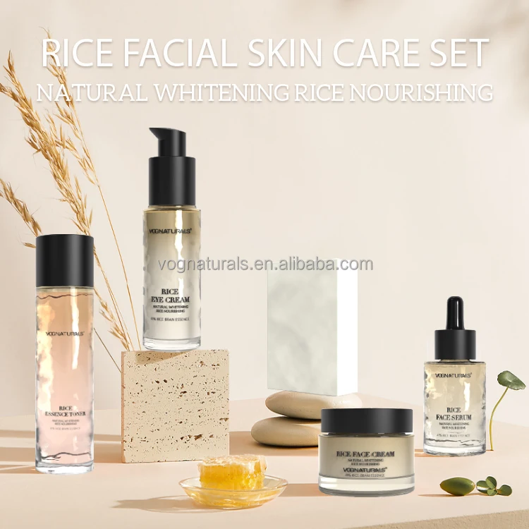 Private Label OEM Daily Skincare With Rice Whitening Face Care Set ...