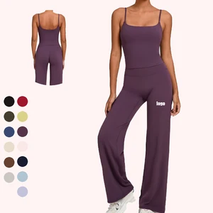 Wholesales U Back Thin Strap Joggers Women Sets Two-Piece Sportswear Activewear Yoga Set