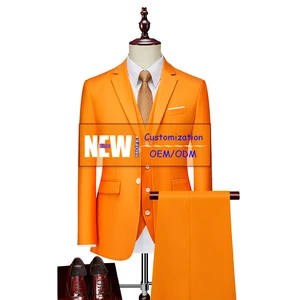 Mens Slim Fit Suit Male Business Casual 3 Piece Trousers Gentlemen Men Wedding Suit Blazer Pants Vest Classic Men'S Top