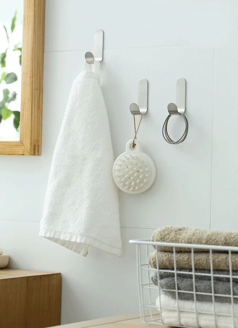 Door rear 304 stainless steel novelty hooks wall mounted strong coat and hat novelty hooks kitchen and bathroom sundries storage details