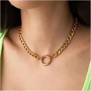Chokers Necklace Textured Exaggerated Live Mouth Circle Design Customize High Quality Lovers Multi Chokers Necklace