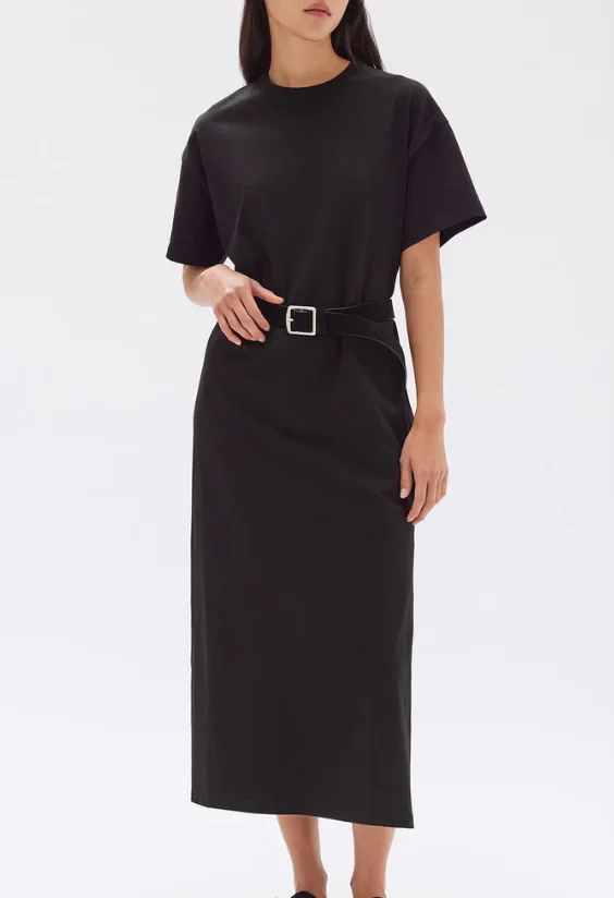 banana republic black sequin dress Black T-Shirt Midi Dress S main image 1