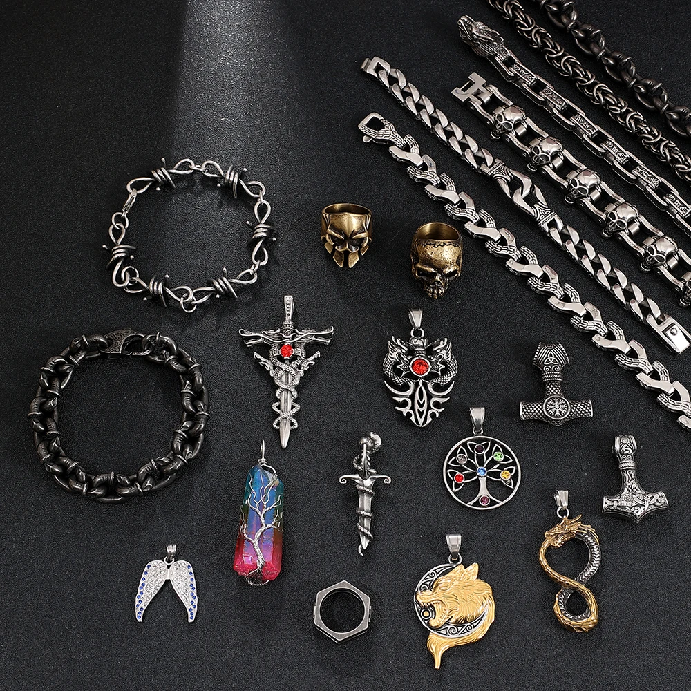 Buy Men's Necklace Big Jesus Cross Pendant & Chain Mens Gold Color Stainless Steel Crucifix Necklaces Male