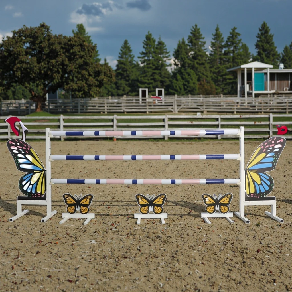 Tianyun High Quality 1.7m PVC and Aluminum Equestrian Training Jump Block Western Jump Stand Hot Sale Horse Jump Stand