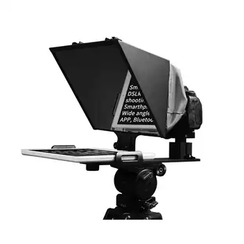 FEELWORLD TP13A Metal Teleprompter Beam Splitter GlassWide Lens DSLR/Smartphone Horizontal/Vertical Shooting Android/iOS APP