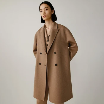 Hot Selling Women's Clothing Overcoat Luxury Wool Cashmere Woolen Coat For Women