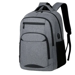 Custom Large Waterproof Oxford Grey Usb Travel Business School Bagpack Laptop Backpack 15 Inch Office Computer Backpack For Men