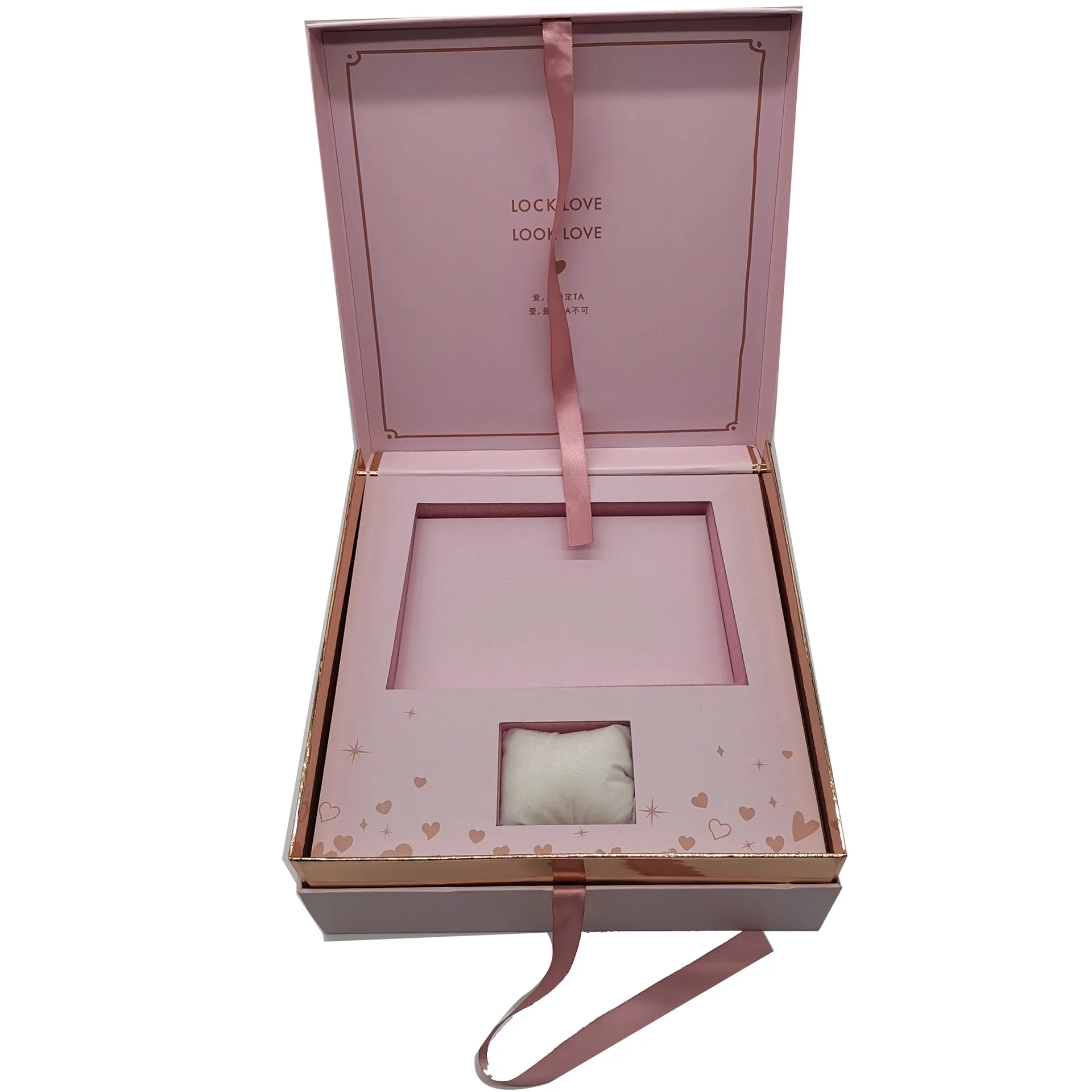 Custom Pink Fold Box Rigid Box Delicate Gift Packaging Cosmetic Packaging Box Logo Customized Eco Friendly details