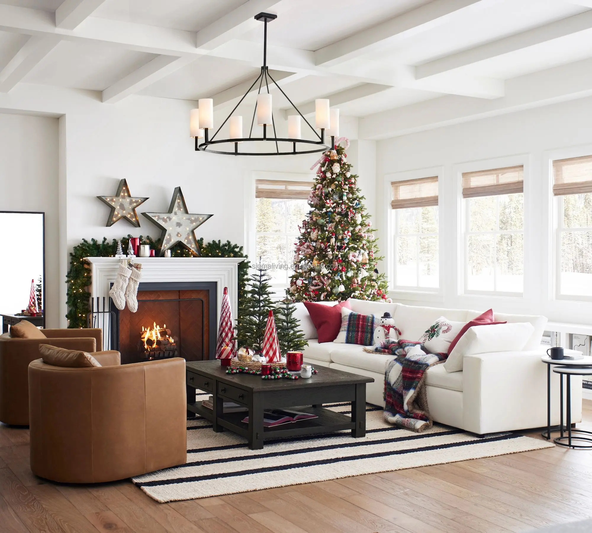 light luxury crystal metal round chandelier