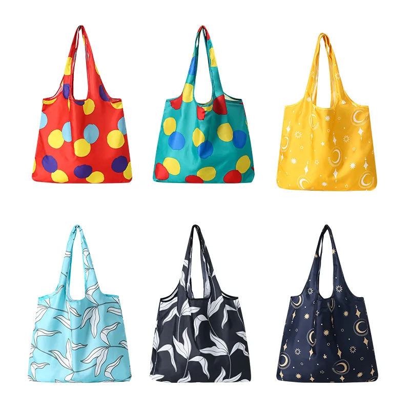 Custom Foldable Reusable Bag Eco-friendly Waterproof Tote Grocery RPET Shopping Bag