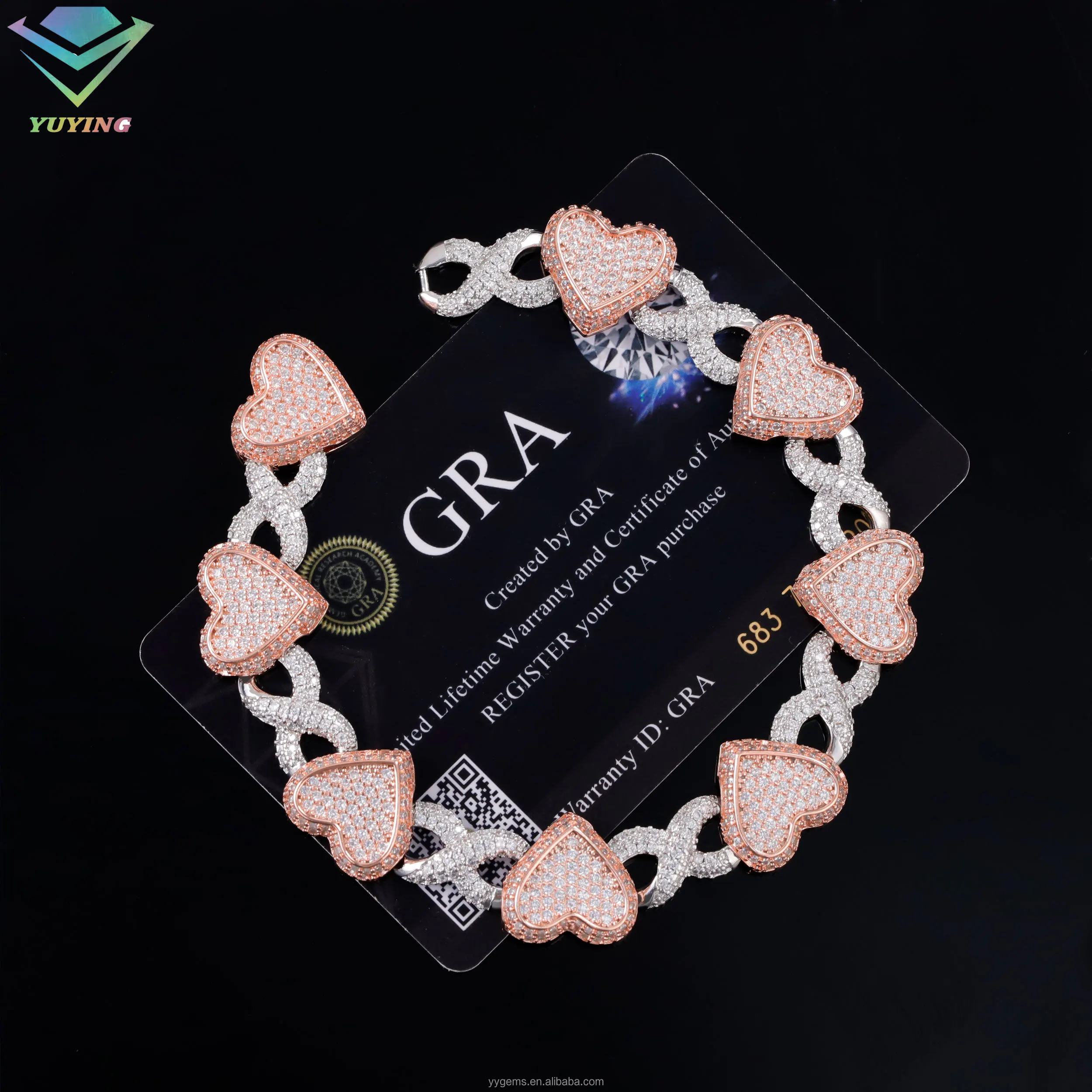 8inch online White Finish Broken Heart Bracelet