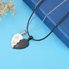 Hook hand pair black with white black line-stainless steel chain