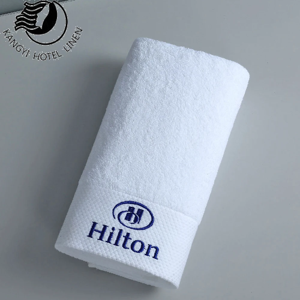 High Quality Custom Logo Printed Organic 100 Cotton Bathroom Towel