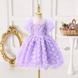 Wholesale New Summer Party Princess Party Kids Girls Flower Evening Dresses for 2-12 Children Clothing