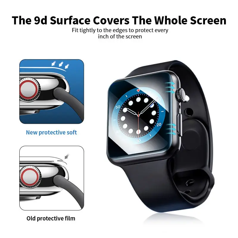 LFD901 Smartwatch Hydrogel 3D Screen Protector Guard Film Watch 41mm 45mm 42mm 44mm for Apple Smart Watch for Iphone Tpu Film