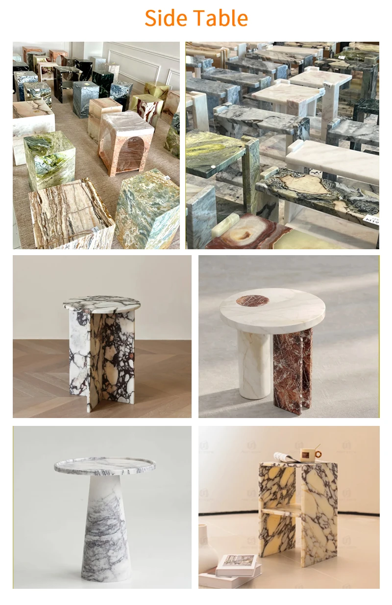 product customizable calacatta viola marble furniture natural marble coffee table for living room side table design-12