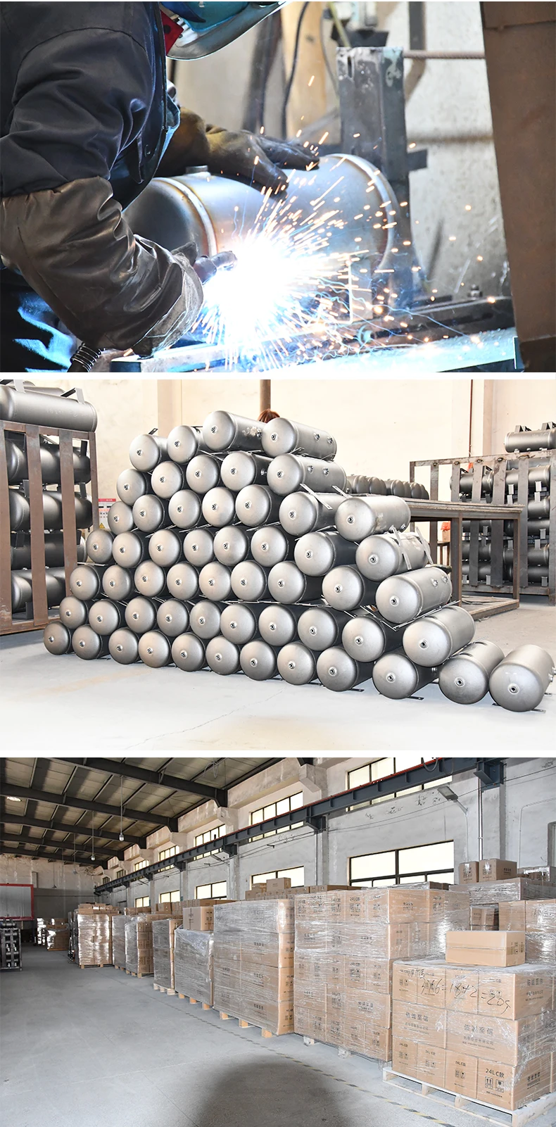 Air compressor parts 50L-B 13.2gallon horizontal carbon steel air pressure tank details