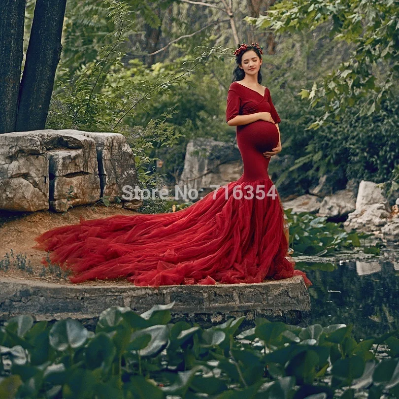 Макси платье для беременных Длинный Шифоновый шлейф платья для беременных для фотосессии на плечо Милая Baby Shower платье фон для фотосъемки