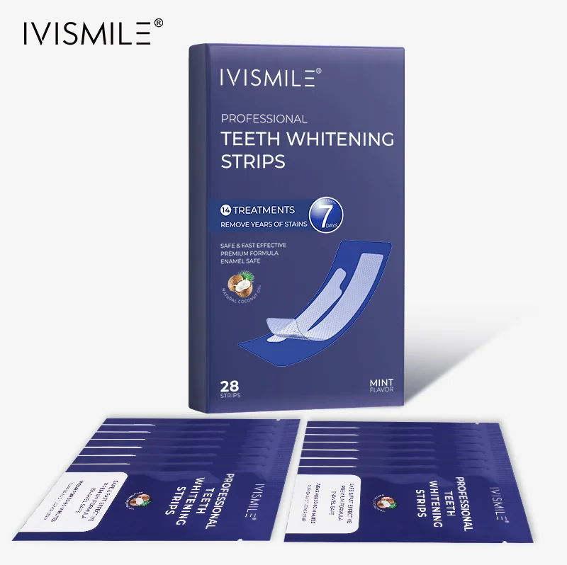 IVISMILE Free Samples Private Label Whiting Strips Teeth Whitening 30 Shades Teeth Whitening Strips for Teeth