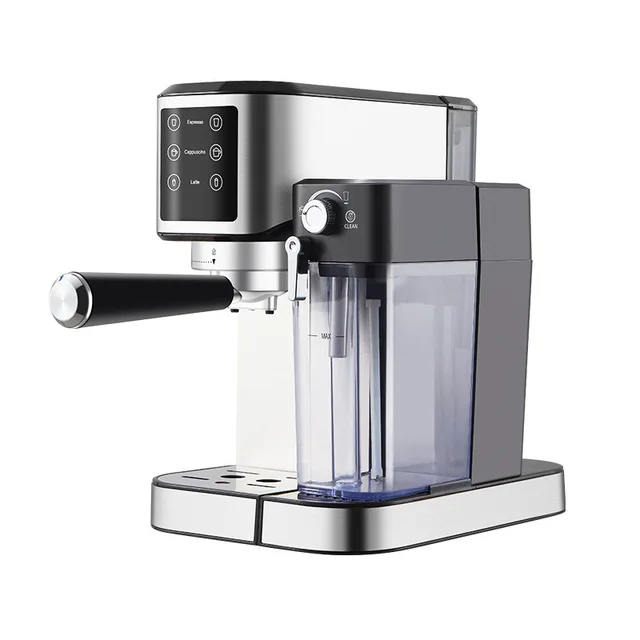 High-Pressure Stainless Steel Espresso Machine Small Semi-Automatic Household Use Foreign Trade Cross-Border Supply Steam Milk