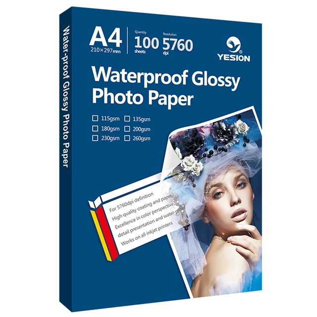 Yesion High quality 115-260gsm glossy inkjet photo paper a4