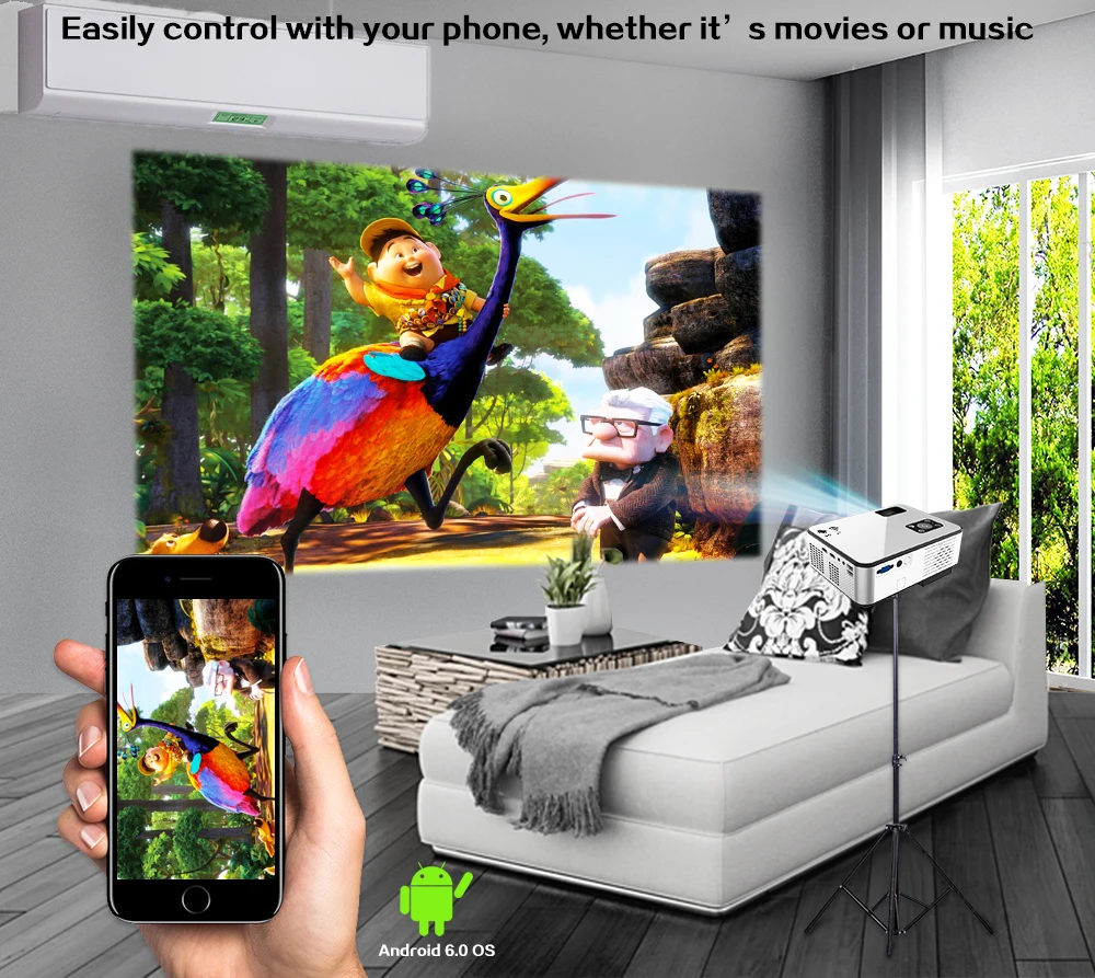Competitive Price Cheerlux C9A 720p Android Wifi Smart Projector Lcd Led Beamer Connected Tv for Home Use