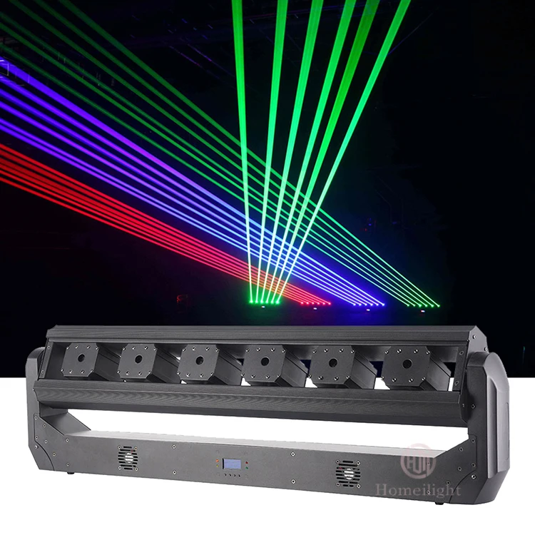 Multiple Thick Beam Effect Patterns RGB 500MW DJ Laser Light Disco 6 Eye Full Color Laser Light
