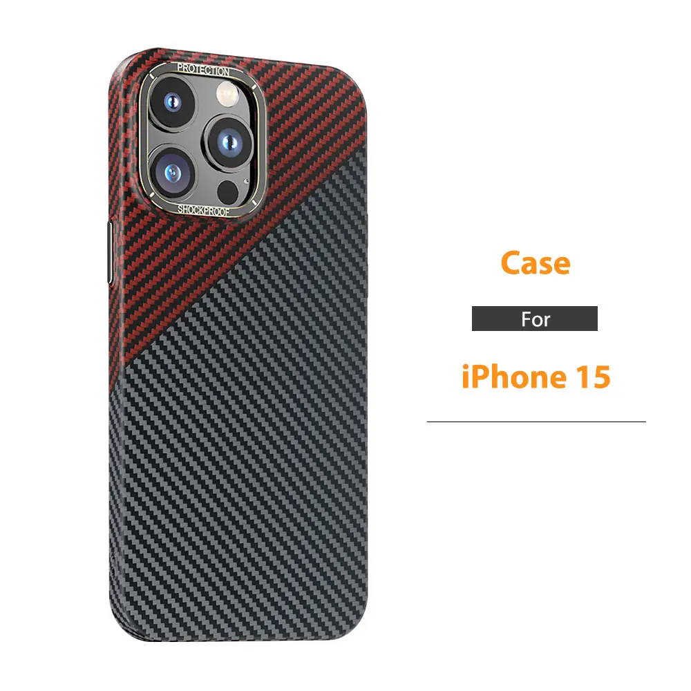 Carbon Fiber Phone Case For Iphone 15 Tpu Pc Anti Drop Cases Real Fibre Proof Multicolor Forged Mobile Texture Custom Sjk379