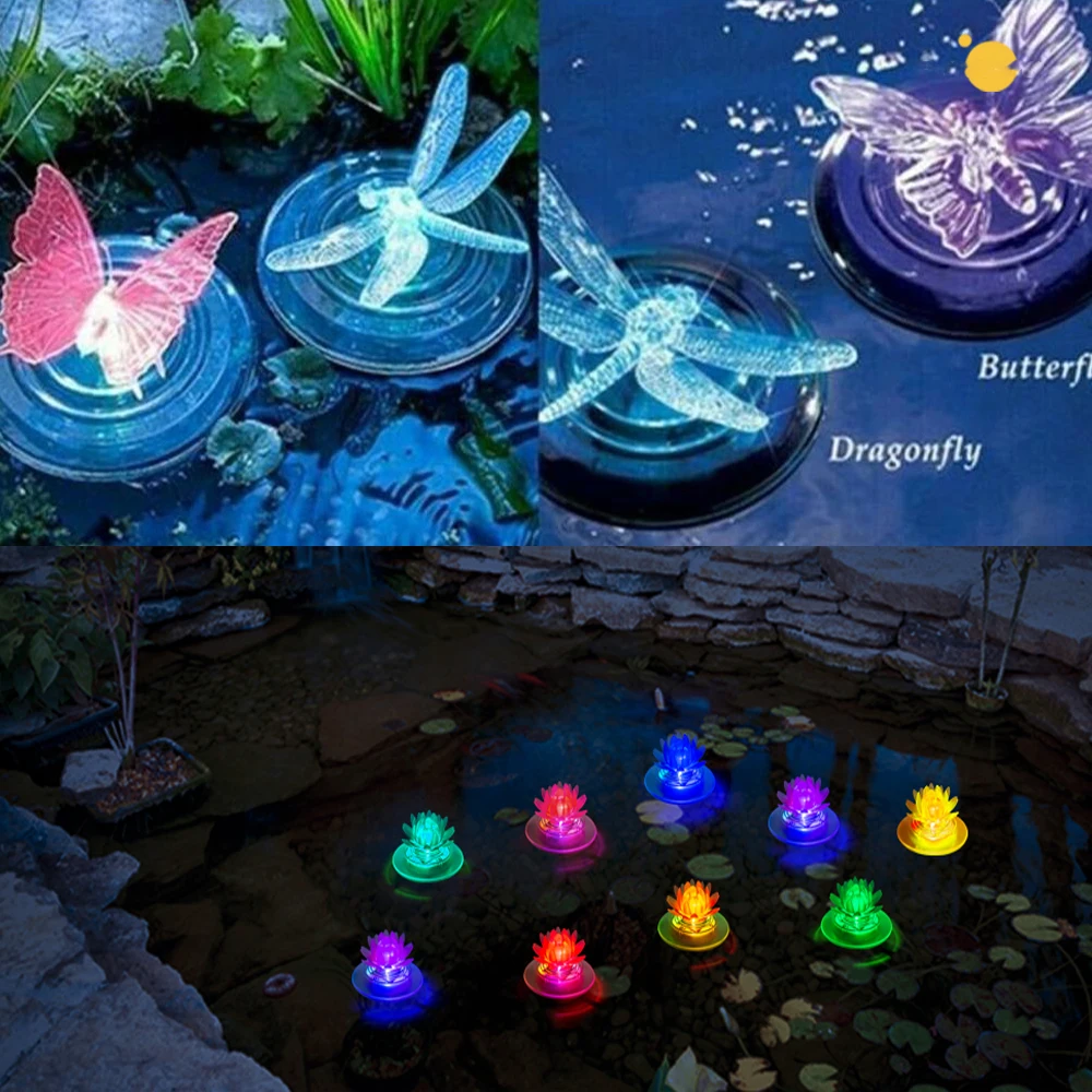 Schwimmende Poolbeleuchtung Solar 2 Stück | LED Mit 7 Farbwechsel