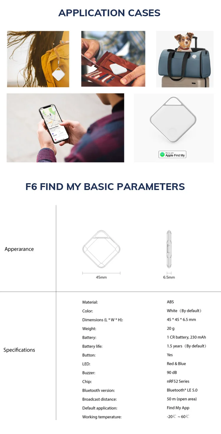 Smallest Mini Portable Key Tracker Bluetooth Tracking Device For Wallet