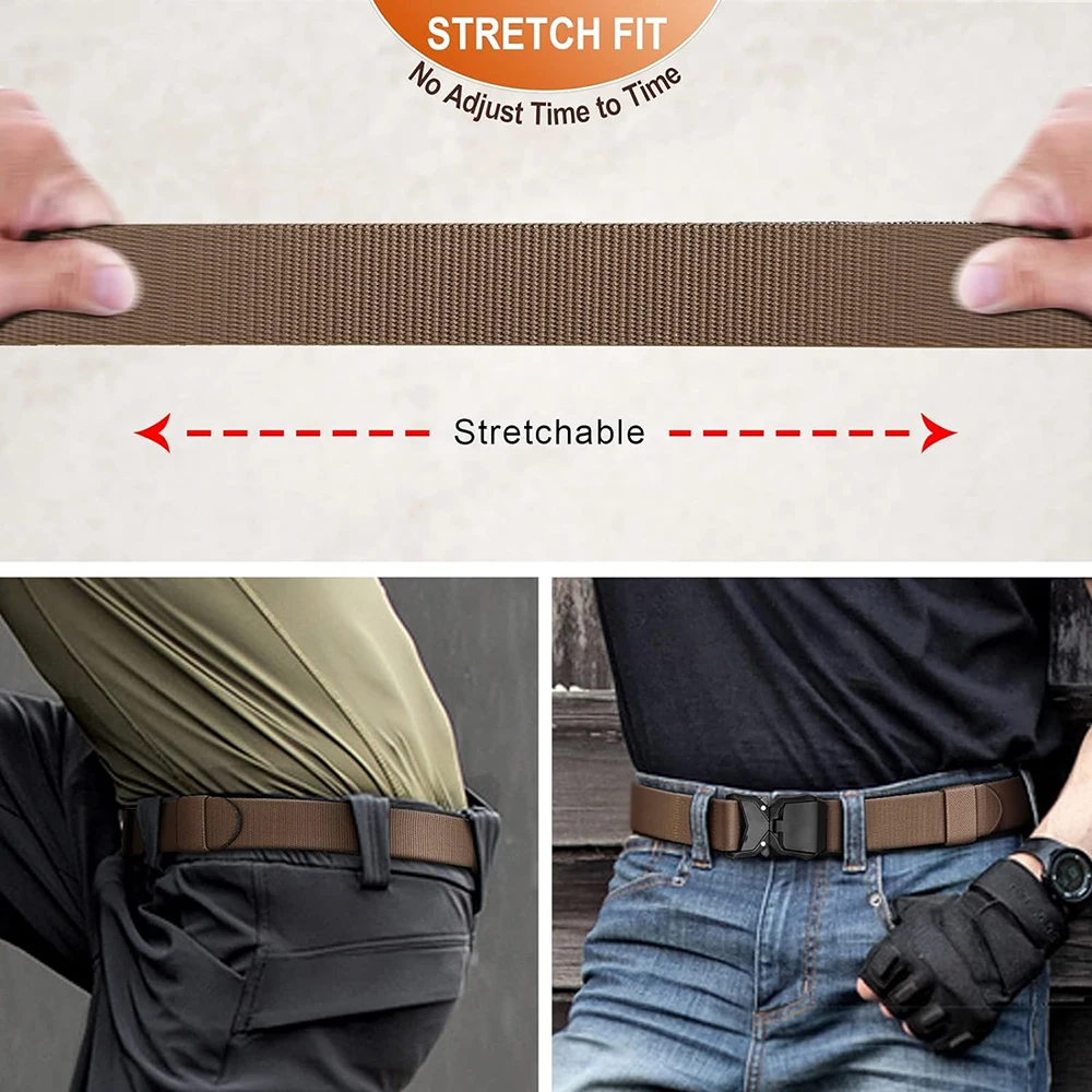 Adjustable Training Durable Stretch Rigger Work Belt Durable Heavy Duty Nylon Men Tactical Belt