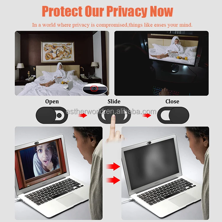 Ultra-Thin Privacy Protection ABS Material Laptop Webcam Cover Slide Compatible with MacBook PC iMac iPad for Etc