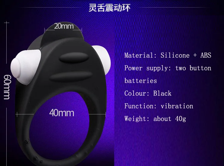 Adjustable Silicone Vibrating Cock Ring for Men Rubber Dildo Cock Rings for Small Penis