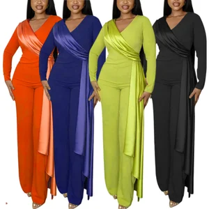 Cy9007 Fashion Ladies Elegant Slim-fit Jumpsuit Solid Color Jumpsuit Slim Fit Single Shoulder Wide Leg Pants for Women