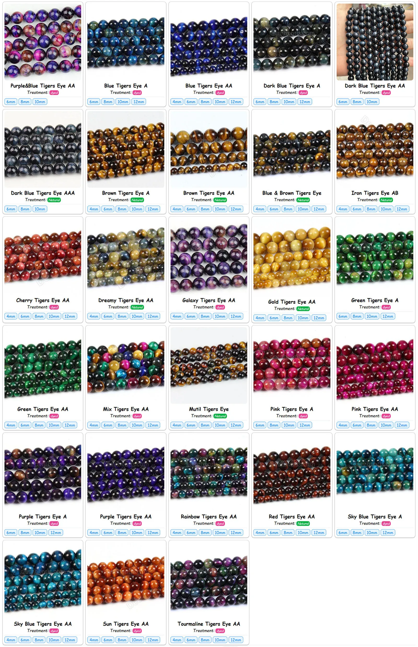 Perline Di Pietra Preziosa Occhio Di Tigre Rosa: Rotonde Lucidate, Filo Da 15 Pollici - Italia - Foto 3